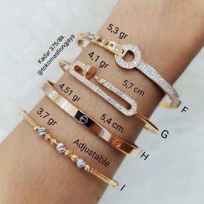 Gelang Rantai/ Gelang OVALE Wanita Emas kadar 375