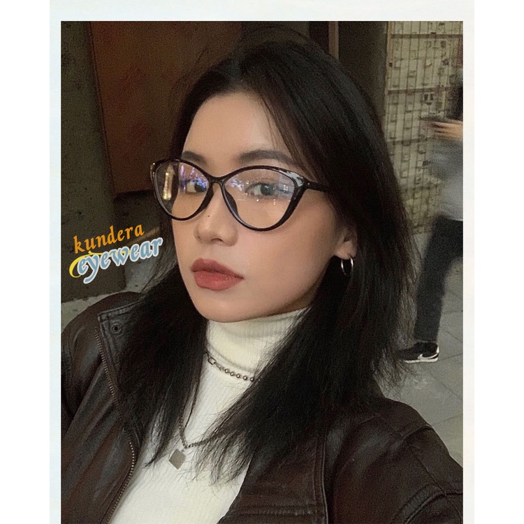 Kacamata Optik Anti Radiasi Model Mata Kucing Korea kacamata Gaya Retro Korea Untuk Wanita