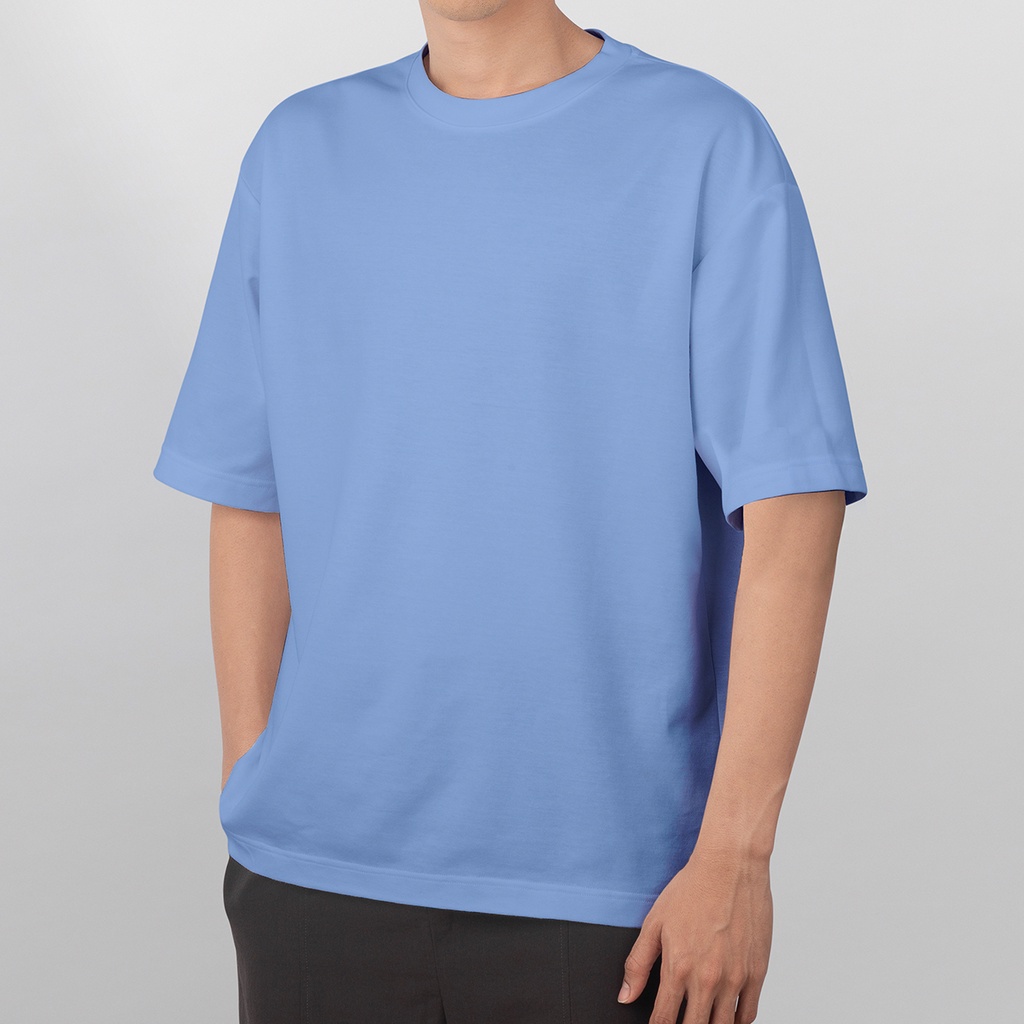 Kaos Polos Premium Blue Oversize - Unisex ESCOLT