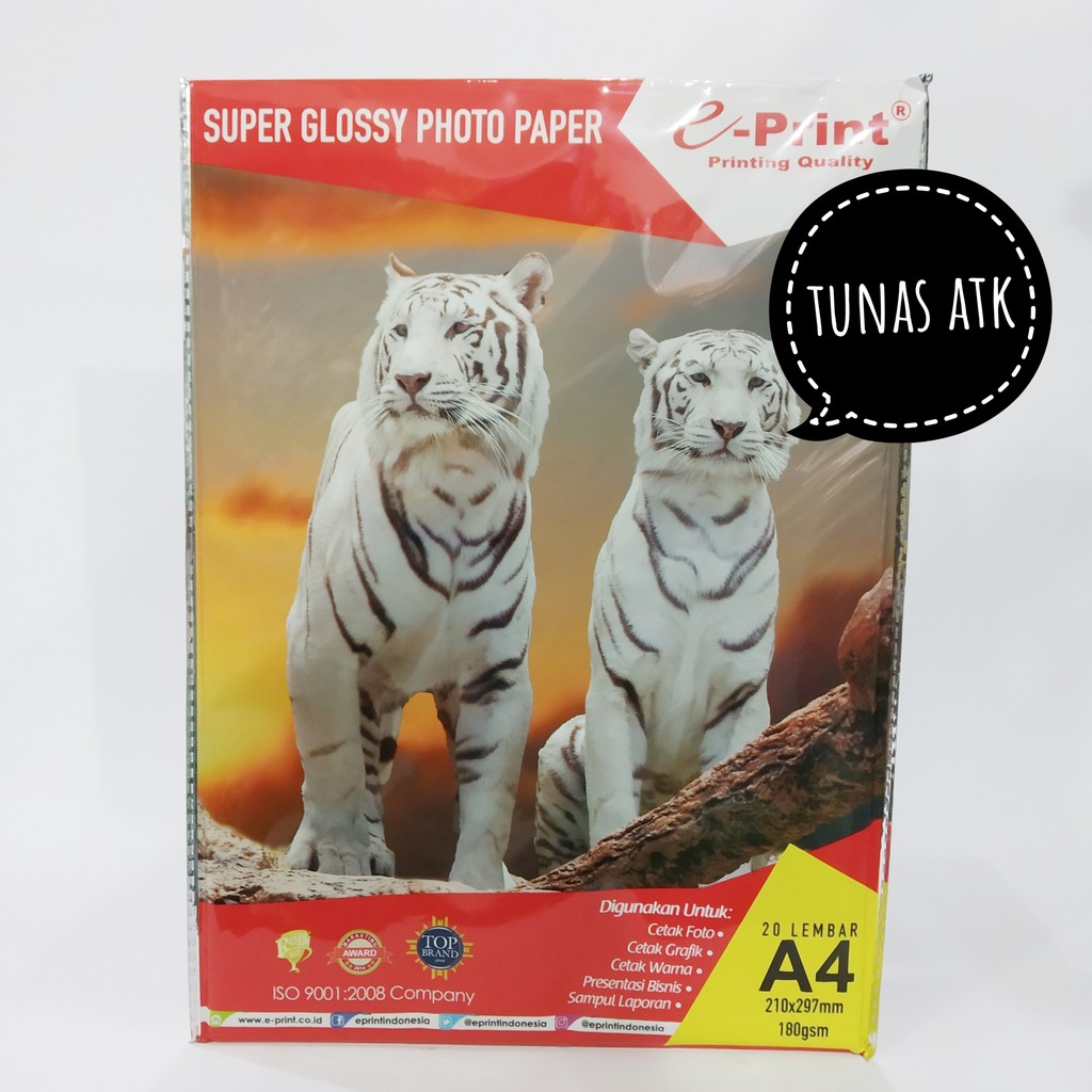 E-PRINT SUPER GLOSSY PHOTO PAPER A4 180 GSM