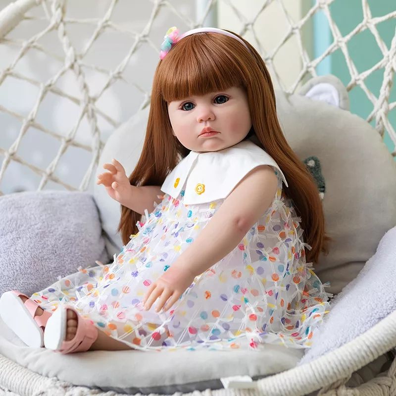 Ready depan New Face Boneka Reborn Premium 55cm full Cewek Diam