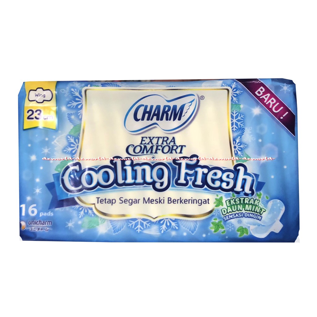 Charm Extra Comfort Cooling Fresh Ekstrak Daunt Mint 16Pads