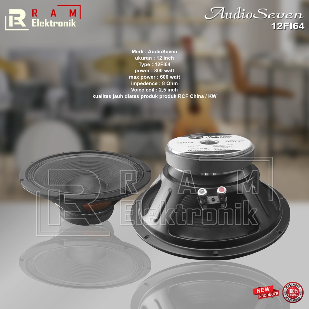 Komponen Speaker 12 Inch Audio Seven 12FI64 / 12 FI 64 Original