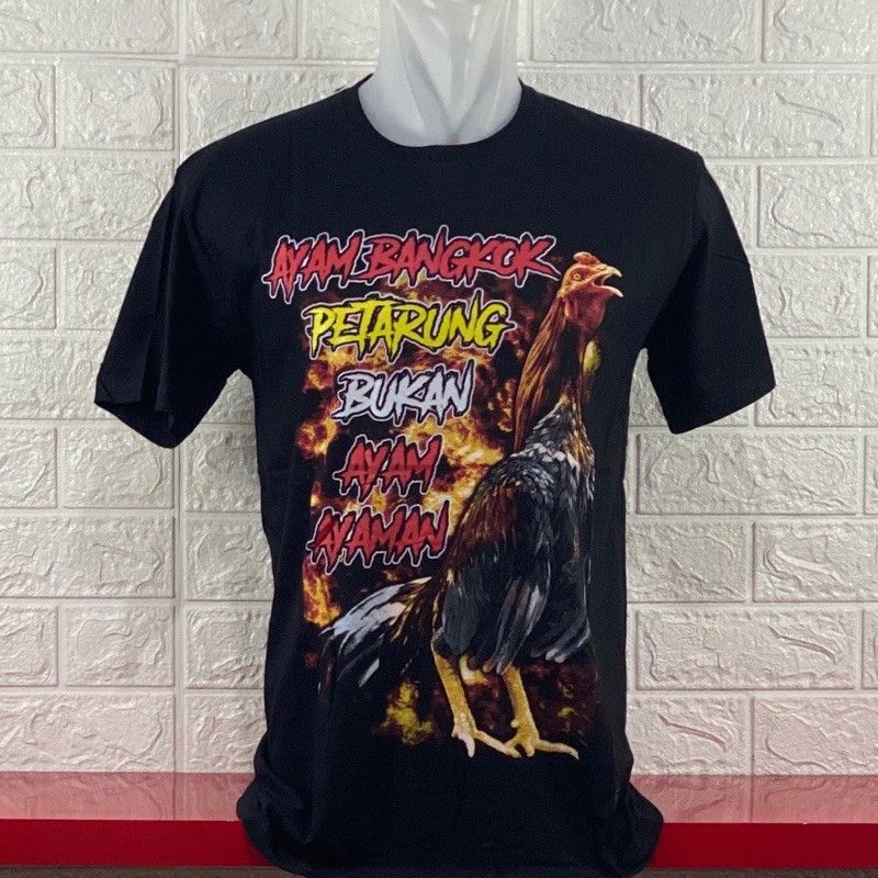 Kaos gambar ayam bangkok ayam jago ayam aduan ayam petarung (COD)
