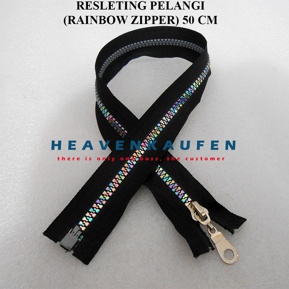 Resleting Retsleting Pelangi / Rainbow Zipper 50 cm Vislon Variasi Kode BC