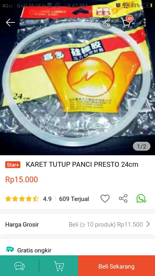 Karet Tutup Panci Presto 24cm