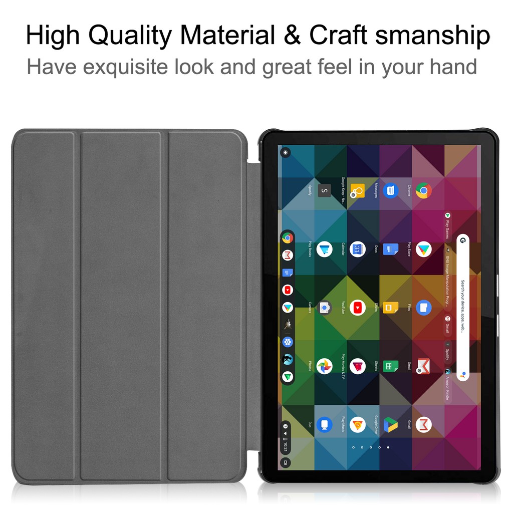 Untuk Lenovo Chromebook Duet Tablet Pelindung Case Untuk Lenovo IdeaPad Duet Chromebook 10.1 Inci 2020 TB-X636 X636 Fashion Tri-fold Warna Solid Flip Leather Cover Stand Shell