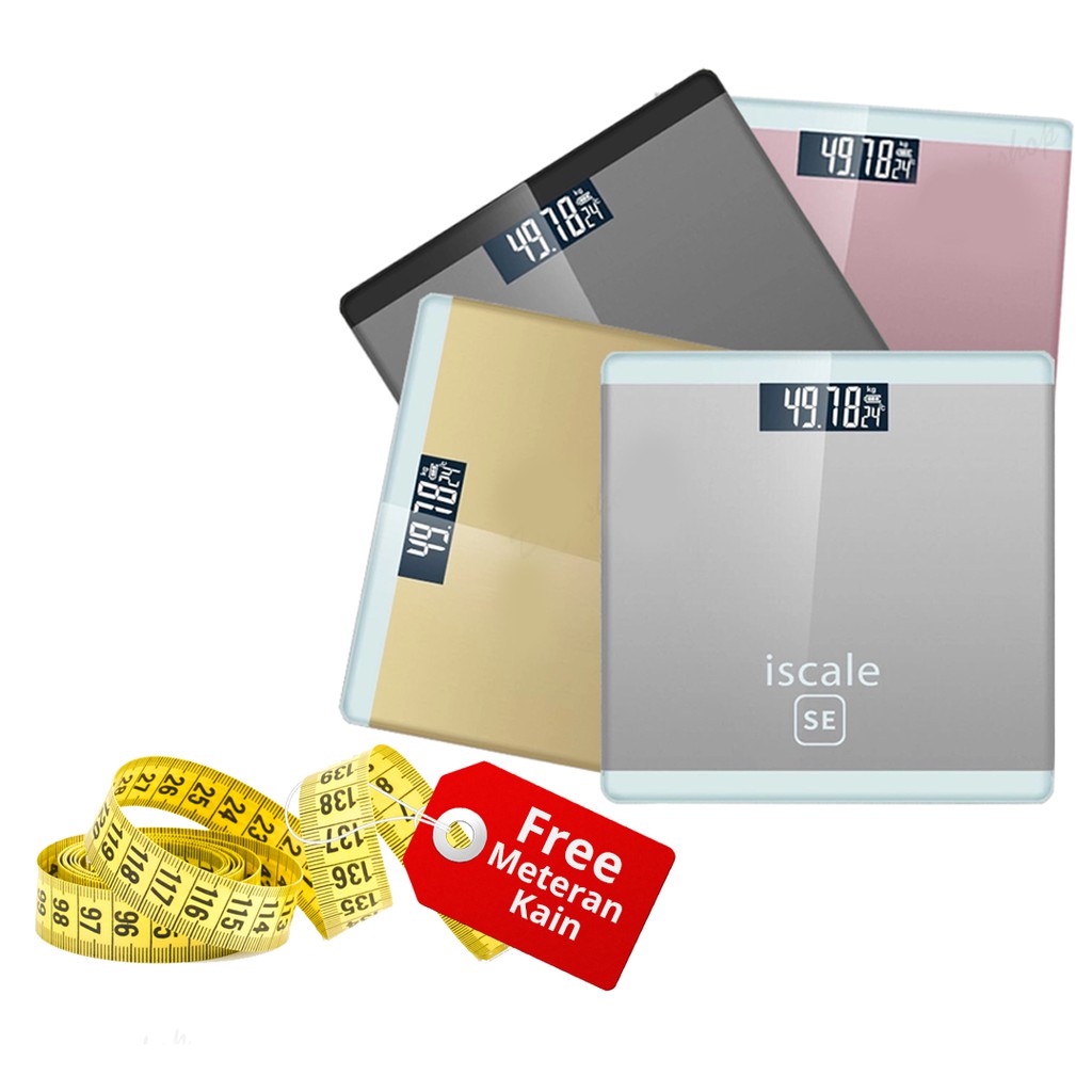Timbangan Badan Digital Temperatur Suhu Iscale SE 180KG