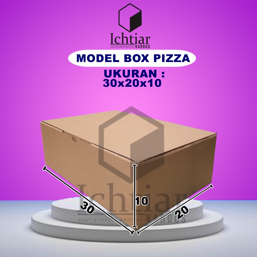 

Karton / Kardus / Box Packing Diecut / Pizza Ukuran 30x20x10 Cm