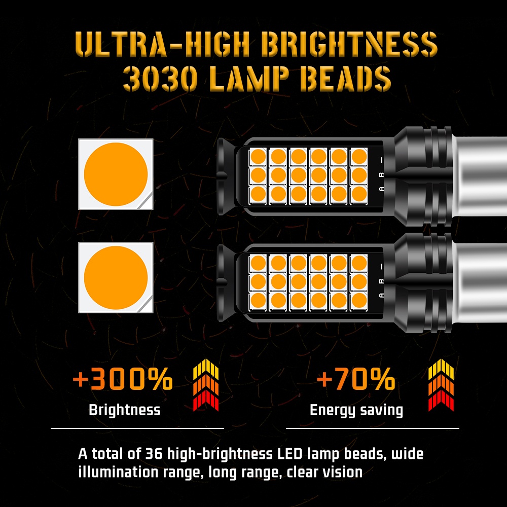 1Piece Lampu Sinyal Belok Led 36SMD BA15S 1156 BAU15S Warna Kuning Untuk Motor / Mobil turn signal lamp