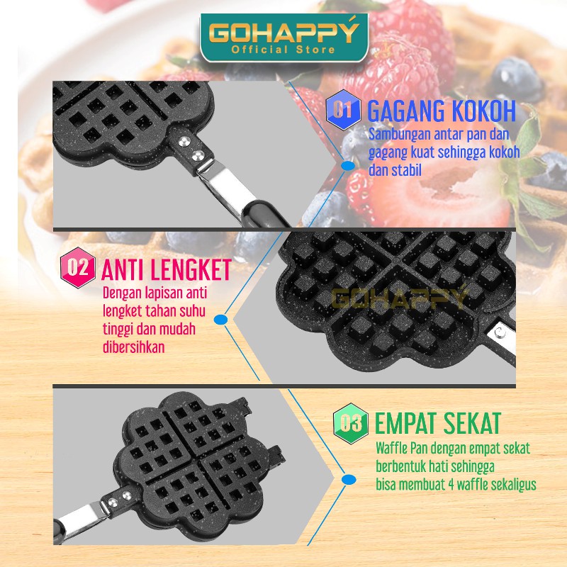 EVERLUX GOHAPPY ALAT CETAKAN KUE WAFEL [ BELGIAN WAFFLE MAKER C51 ]