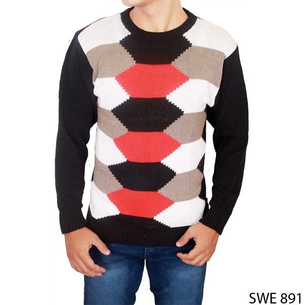 Sweater Fashion Pria Rajut Hitam – SWE 891