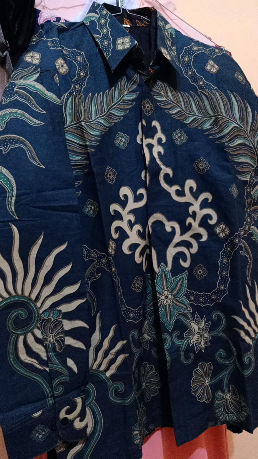 Aswangga Dongker Kemeja Batik Pria Full Furing Bahan Katun Halus Baturaden