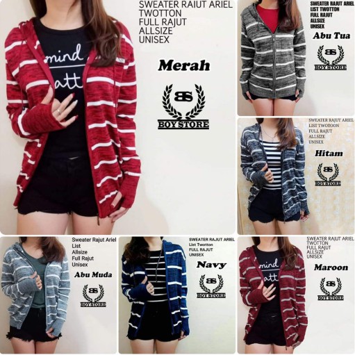 Tokomilkan - ARIEL STRIPE / Sweater/jaket perempuan &amp; laki - laki