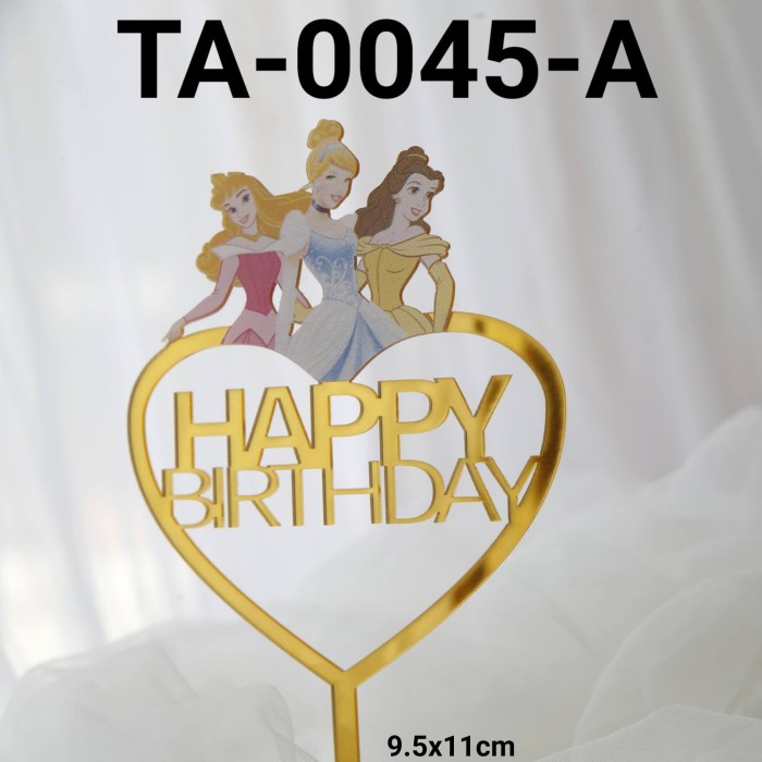 

GR-TA-0045 CAKE TOPPER AKRILIK PRINCESS AURORA BELLE RAPUNZEL ARIEL TERMURAH