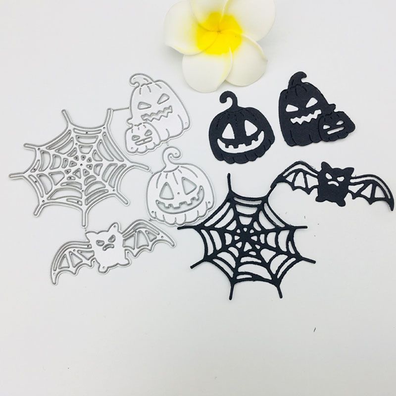 Cetakan Stensil Cutting Dies Motif Hantu Halloween Bahan Metal Untuk Scrapbook / Craft DIY