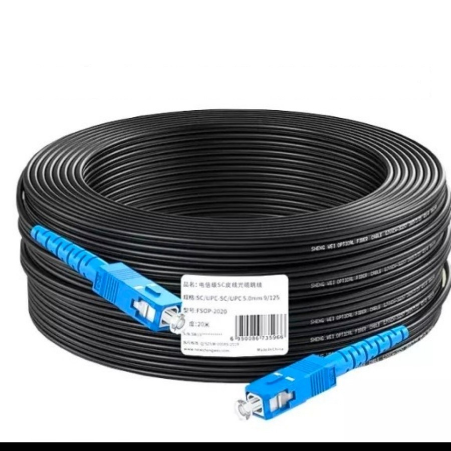 Kabel precon Ftth Fiber optic eyota 200m Sc Upc-Sc-Upc 1 core - Cable FO FTTH patch cord 200 Meter