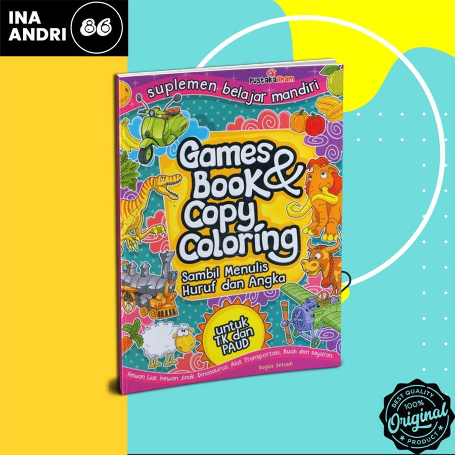 

BUKU ANAK TK PAUD GAMES BOOK & COPY COLOURING