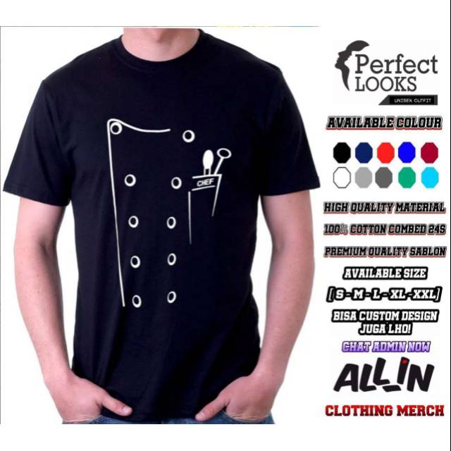 Kaos Distro Profesi Chef Desain Pakaian Chef Baju Profesi Chef Pria Keren