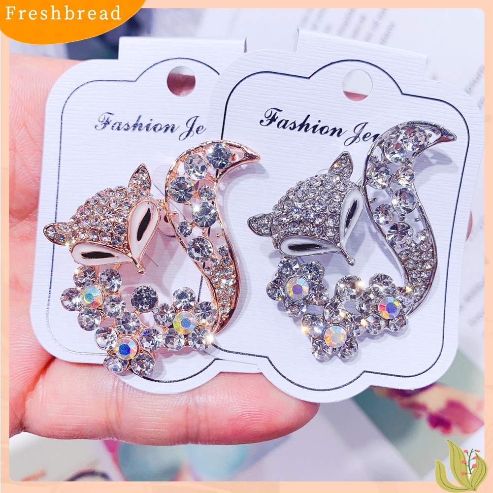 [ TERLARIS]Women Rhinestone Inlaid Fox Butterfly Rabbit Animal Brooch Pin Corsage Jewelry