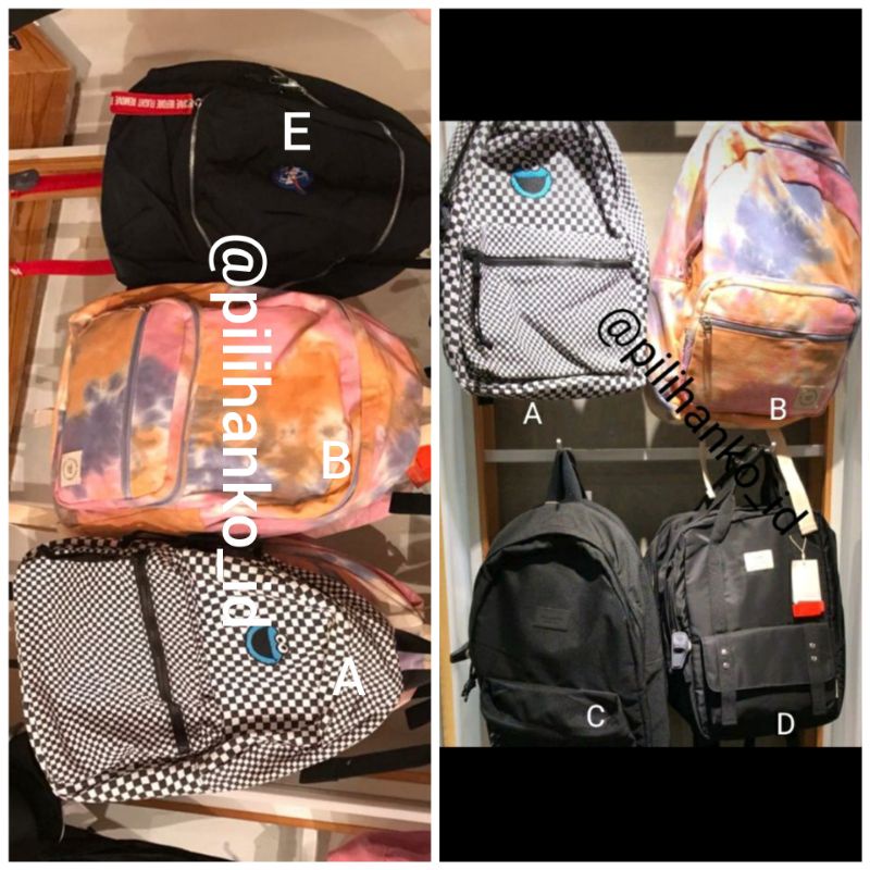 Ransel NASA Pull and Bear Backpack Checker Board Tas Original