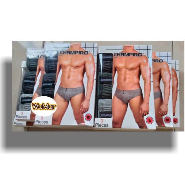 3 pcs Celana dalam Champiro S, M, L, XL