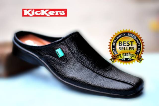 100% SANDAL SLOP PRIA HIGH QUALITY / OFF BLACK SANDAL BUSTONG  / SANDAL SLIDE PRIA  KEKINIAN