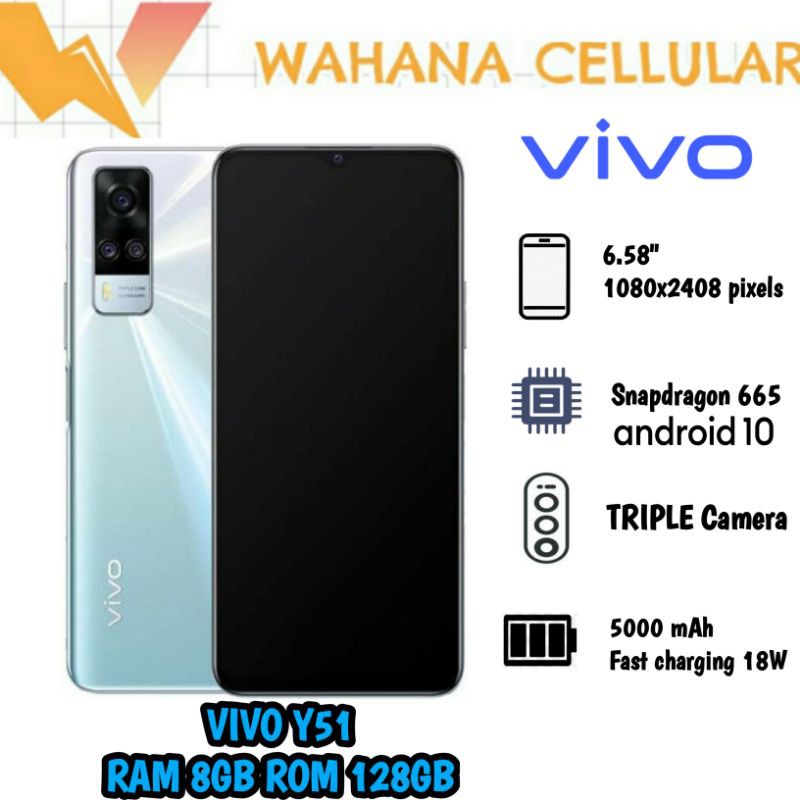 HP VIVO Y51 RAM 8/128 GB GARANSI RESMI - FIFO Y51 RAM 8GB ROM 128-1