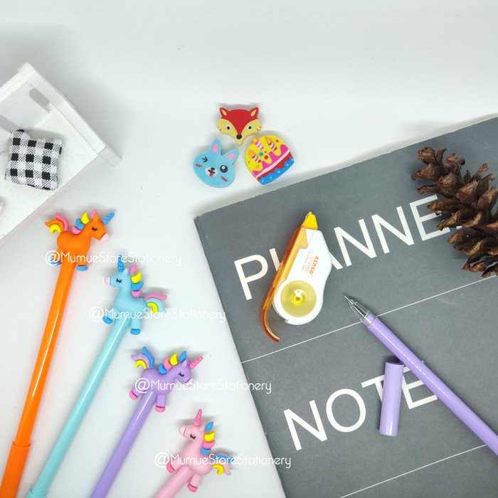 

Kusus Hari Ini Pulpen Gel /Gel Pen / Ink Gel Pen (Running Unicorn) 12Pcs Bergaransi