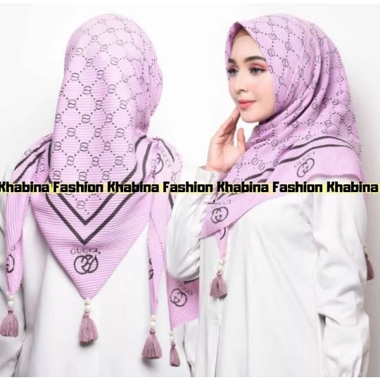 SEGIEMPAT PLISKET POMPOM MOTIF/SEGIEMPAT PLISKET/SEGIEMPAT PLISKET MOTIF POM POM BAHAN VOAL/ POM POM