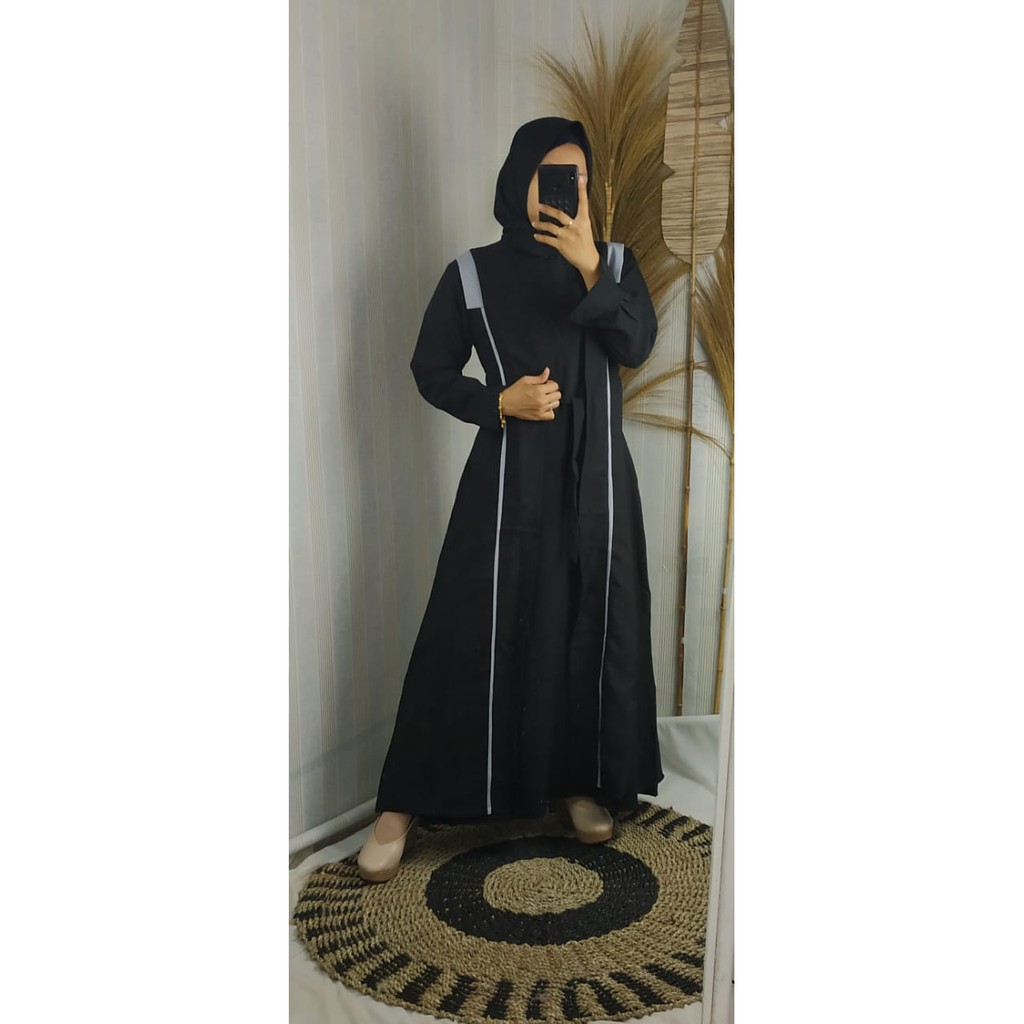 Gamis Moscrepe premium dress muslimah remaja wanita list Model Sabyan Zahira