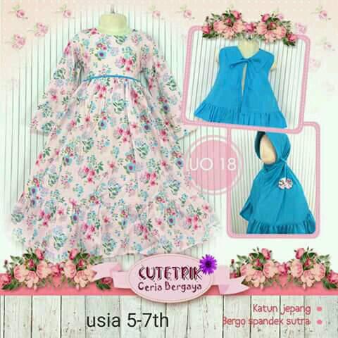 Gamis Dress Cutetrik, modelnya cantik motifnya menarik cocok buat anak