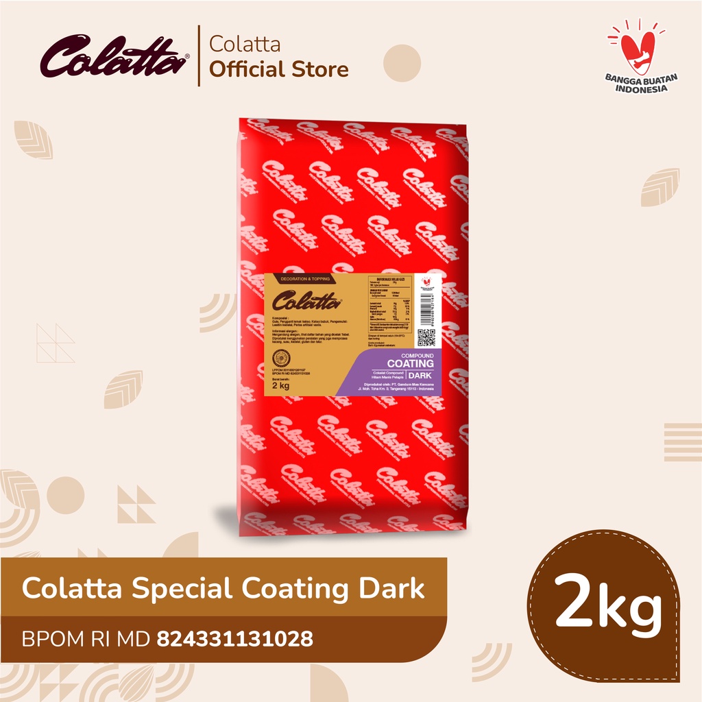 

Colatta Special Coating Chocolate Dark - Coklat Untuk Lapisan Kue 2Kg