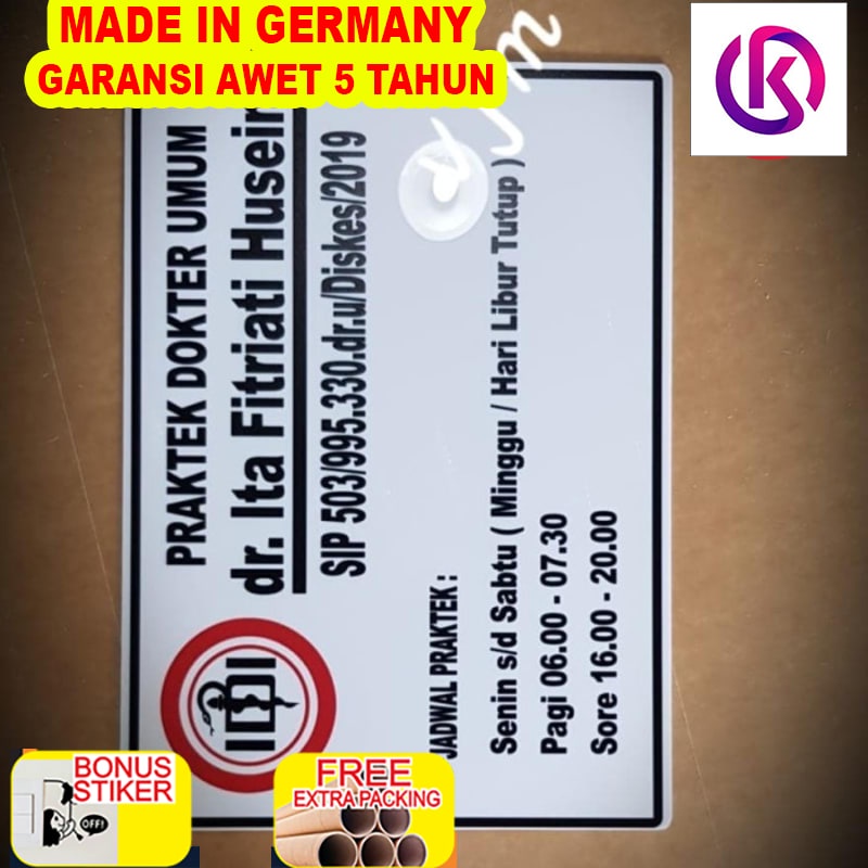

Promo Acrylic Papan Nama Dokter uk.A3