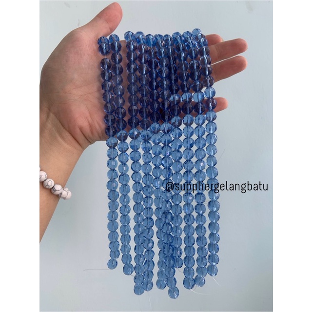 kristal bola dunia cutting 10mm BIRU UNGU ceko bulat blue purple quart