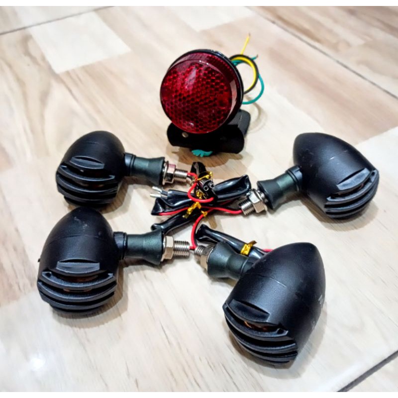 Paket lampu motor stopan japstyle grill dan lampu sen japstyle scorpio Mp gl tiger thunder byson-Paket 2