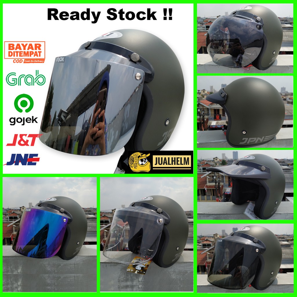 Helm Retro JPN ARC Green Army / Hijau Army Doff