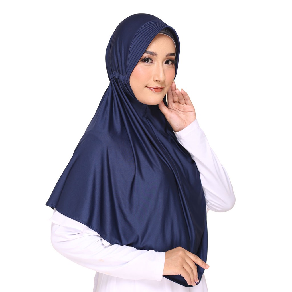 Elzatta Jilbab Instan Polos Zaria Sahara L-516 (Navy)