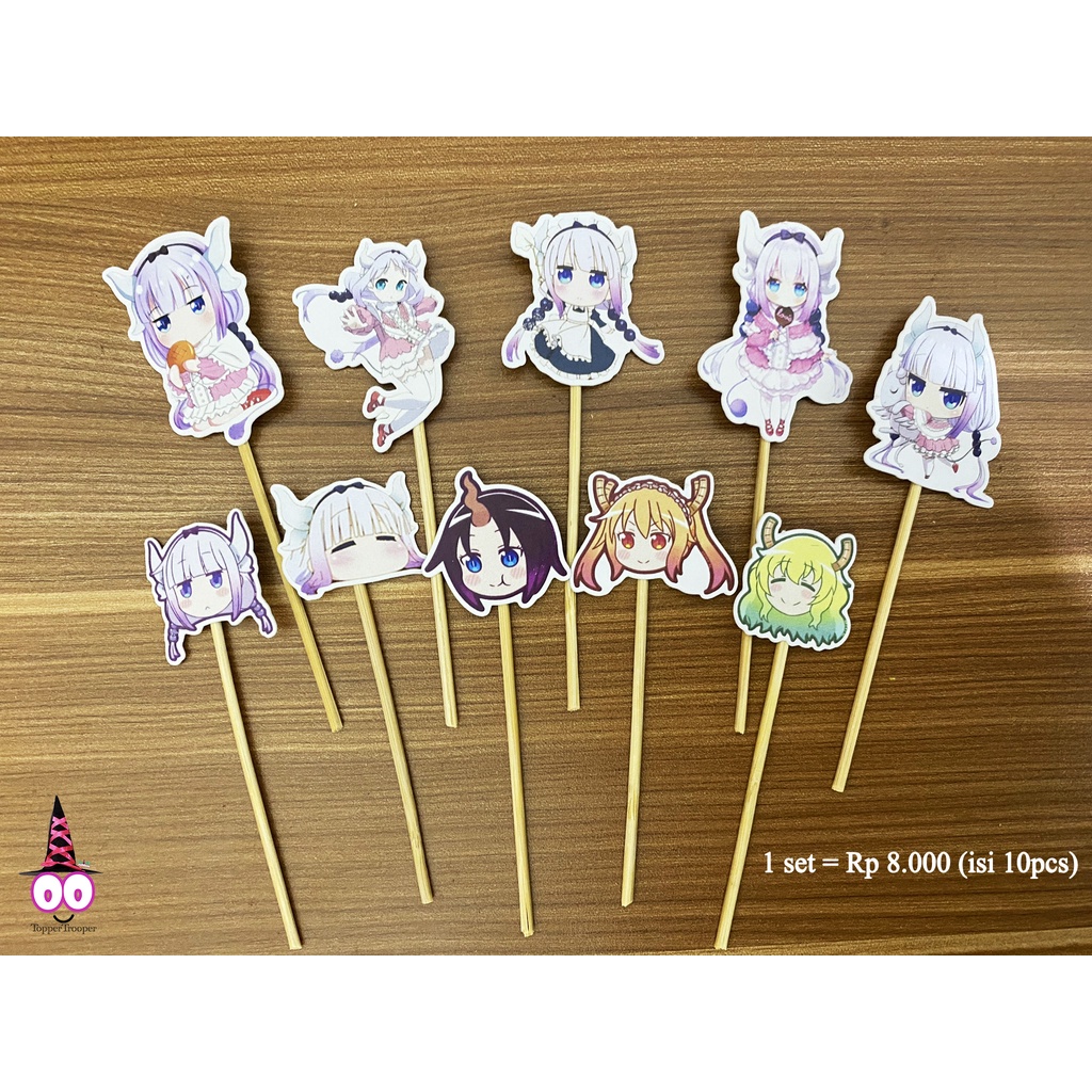 Cake Topper / Topper Kue / Tusukan Kue / Hiasan Kue Anime Kobayashi Maid Dragon