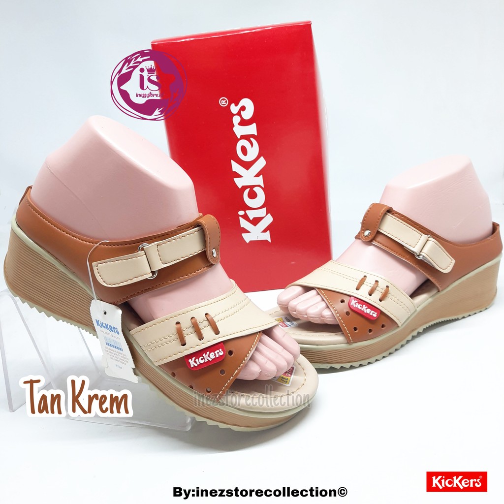 SANDAL WEDGES WANITA KICKERS TERBARU KODE TP06 MURAH BERKUALITAS