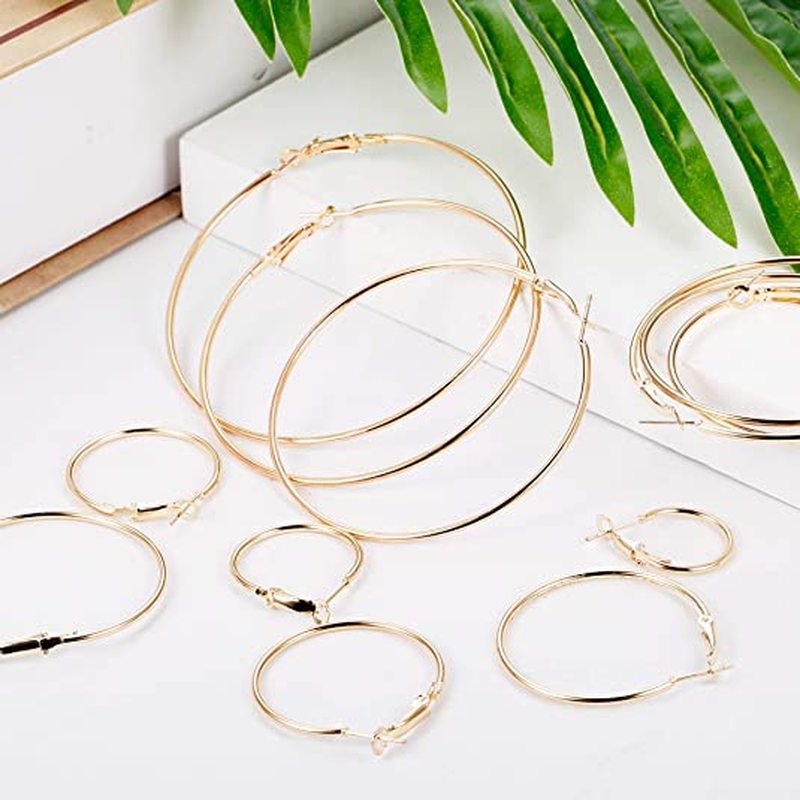 12 Pasang Anting Hoop Bentuk Lingkaran Besar Gaya Minimalis Elegan Untuk Wanita