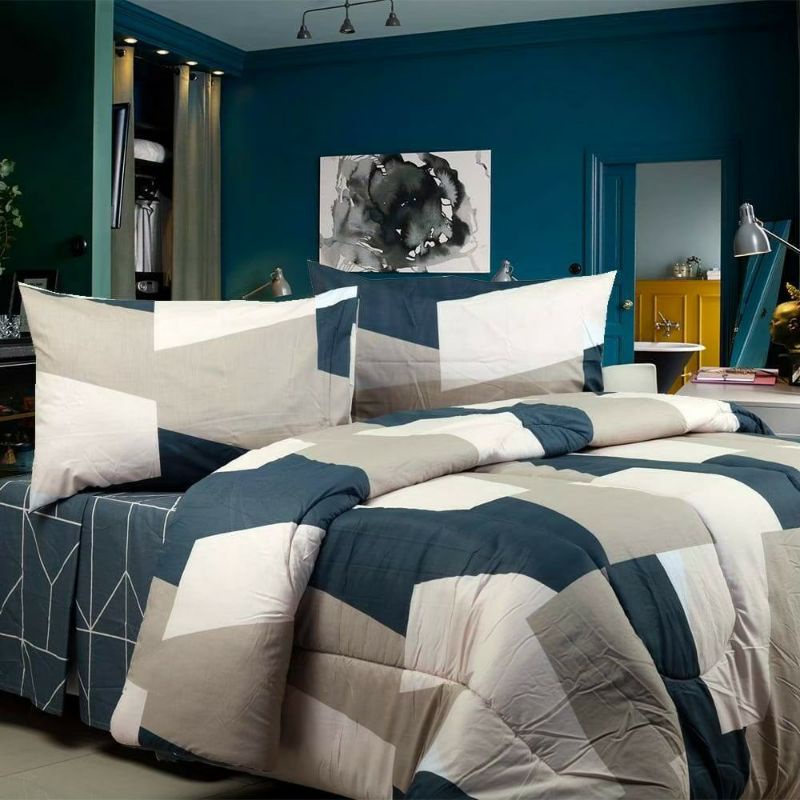 Sprei Set Extra King ll 200x200 ll Motif Mocca ll Katun CVC ll Katun Beverly