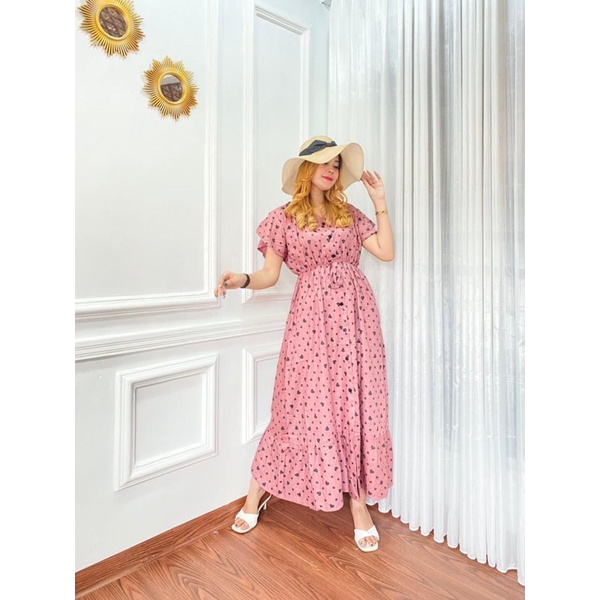 DASTER ANDIN ARAB || ELSA SERUT LOVE || RAYON SUPER GRADE A ORI MODEL KANCING DEPAN BUSUI & BUMIL LD 110-Ecer pink soft