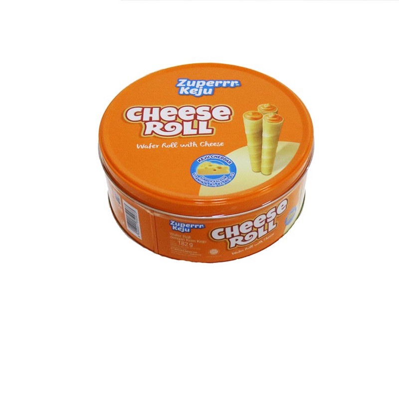 Zuperrr keju cheese roll 182gr kaleng