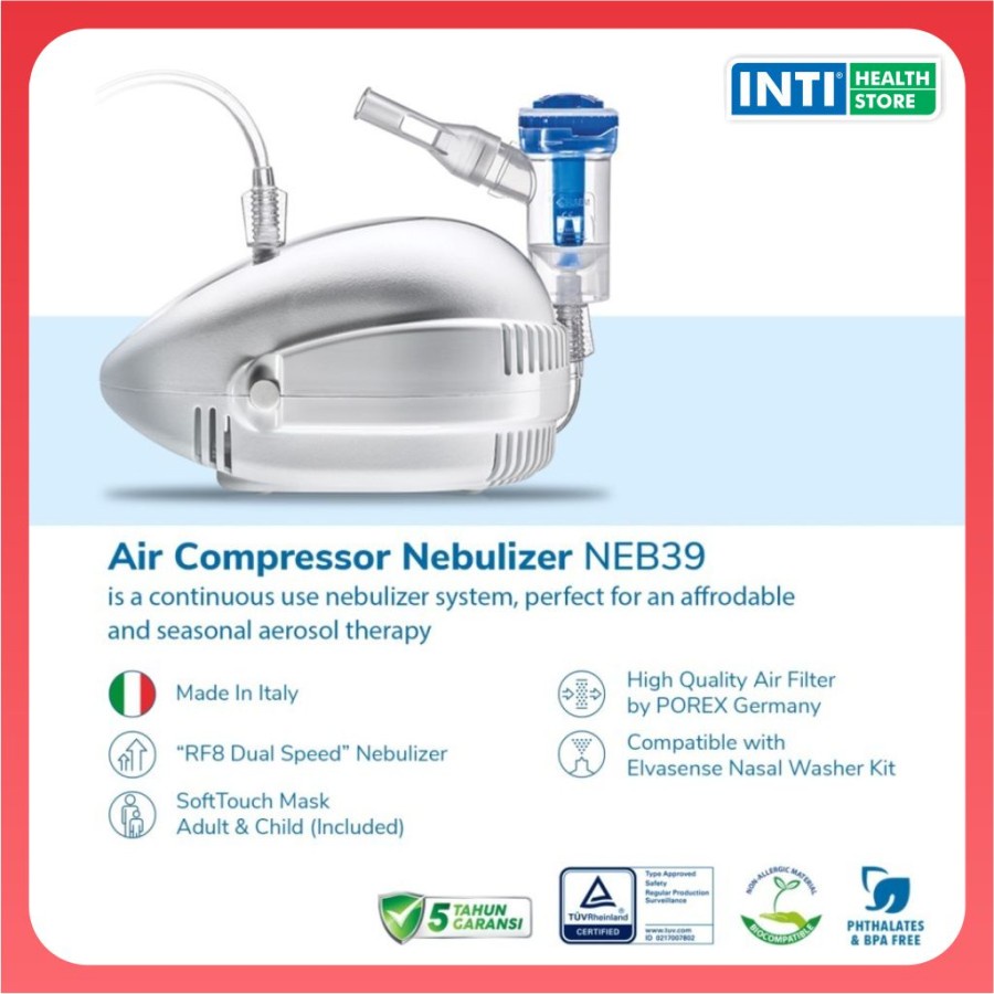 ELVASENSE | Air Compressor Nebulizer NEB39 | Nebu Dual Speed Airflow