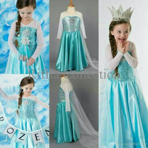 Cantik & Lucuuuu.......   frozen elsa baju dress gaun kostum ulang tahun dropship 332 3L32