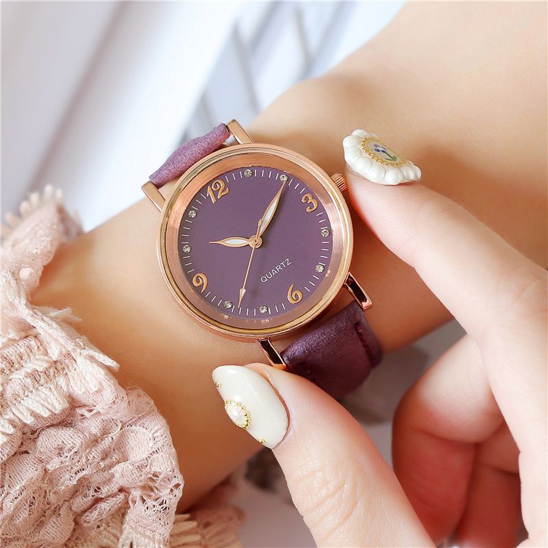 (BAYAR DI TEMPAT) Jam Tangan Wanita Strap Kulit Fashion Import Korea Kekinian Murah Quartz JT38B