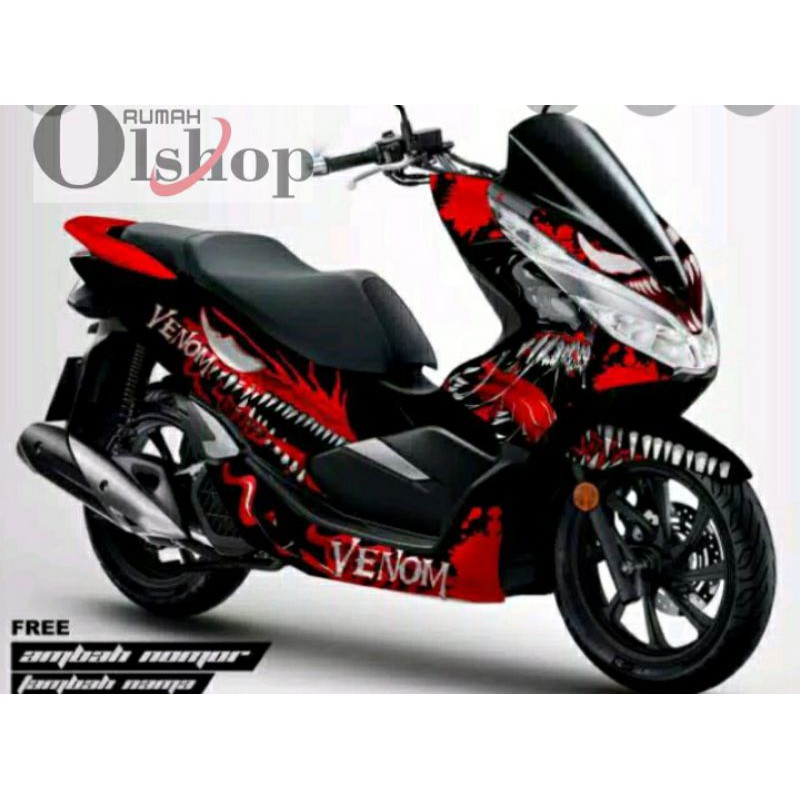 sticker decal honda pcx full merah variasi venom