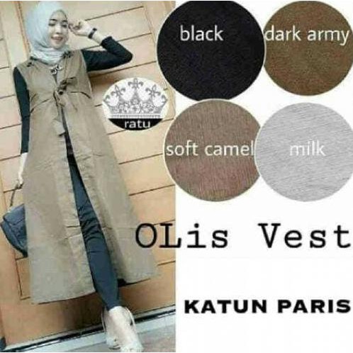 Order Yuk Say Outer Olis Blazer Cardigan Rompi Vest Olis Vest - Soft Camel Terlaris