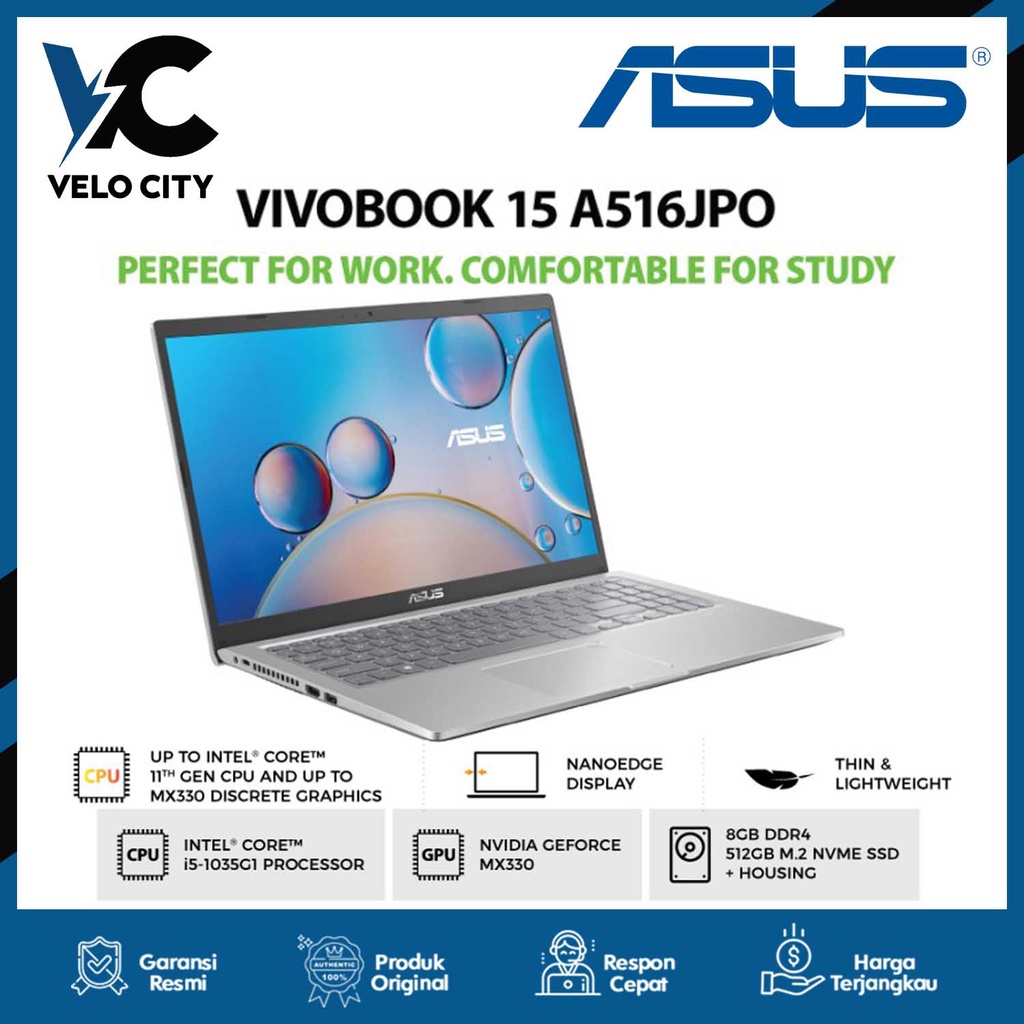 ASUS VivoBook 15 A516JPO-VIPS552 - Transparent Silver